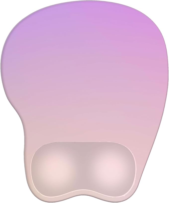 Mouse Pad with Wrist Rest Ergonomic Mouse Pad with Comfortable M-Shape Pain Relief Wrist Support Non-Slip PU Base Mousepad for Laptop, Office & Home (Lilac)