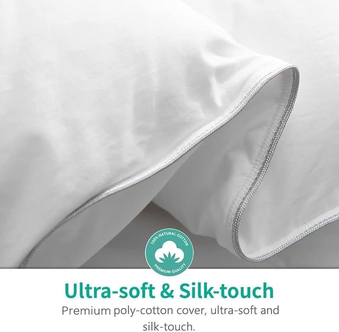 APSMILE Lightweight All-Season Down Feather Fibers Comforter Queen/Full Duvet Insert for Hot Sleepers/Warm Weather- Ultra-Soft High Fill-Power Hotel Collection Comforter, Thin Light Warmth(90"x90")