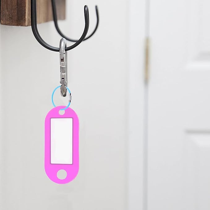 CooBigo 12 Pack Small Keychain Key Ring Holder 4 Inch Travel Luggage Tag Loops Wire Cable Key Chain for Hanging Car Keys Dog Tag Rings Keeper (Thick: 2mm, Light Blue)
