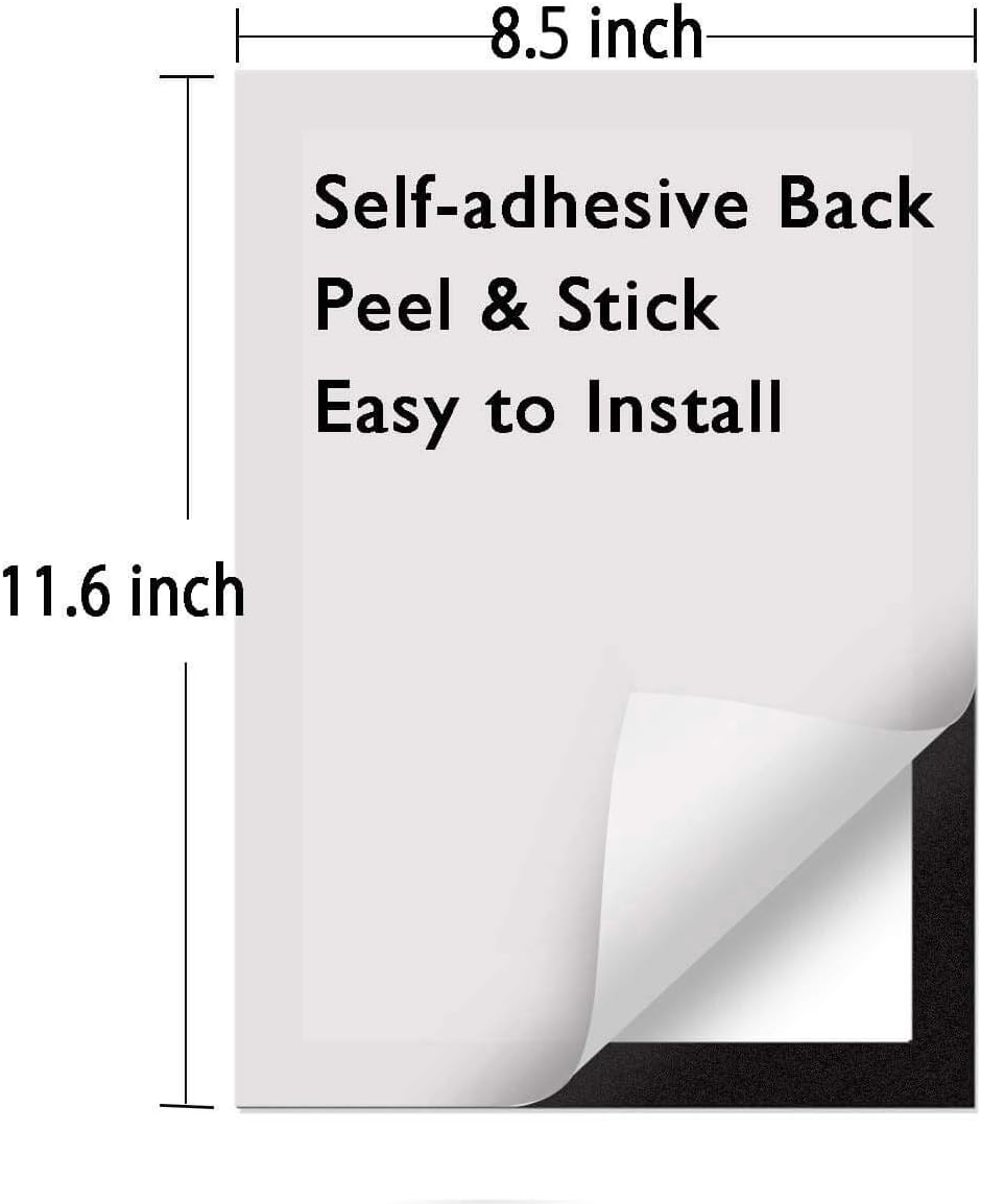 Document Sign Holder Pockets with Adhesive Back, Plastic Poster Picture Notice Display Frame for Window/Door/Wall/Cabinet, 8.5 x 11.6 Inches, Black, 12 Pack