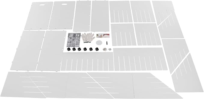 Blueprint Storage Organizer, 50 Slots Mobile Roll File Cart, Construction Plan Holders, Blue Print Cabinet with Wheels, Roll Files Storage for Office Home School (White, 50 Slots)