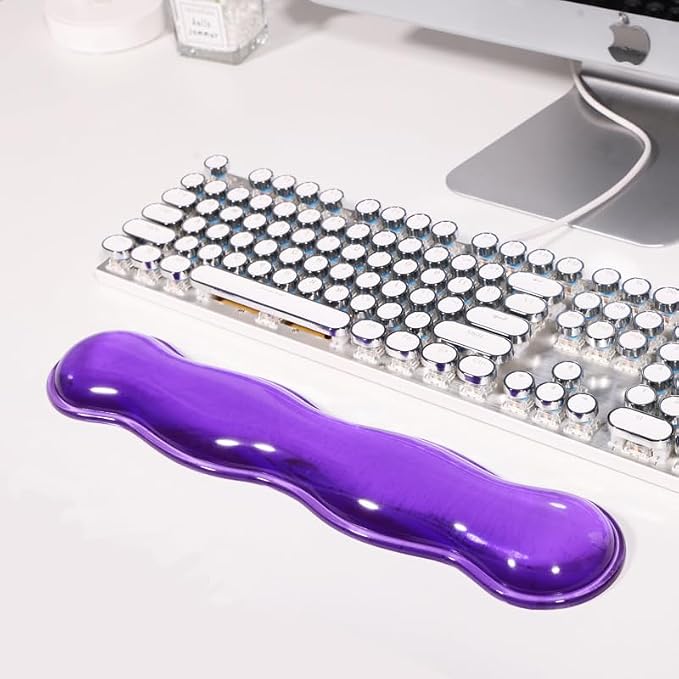 Gel Keyboard Wrist Rest Set, Clear Wrist Rest for Keyboard and Mouse, Ergonomic Keyboard Mouse Wrist Rest for Typing Pain Relief, Suitable for Office, Gaming, Computer, Laptop - Purple