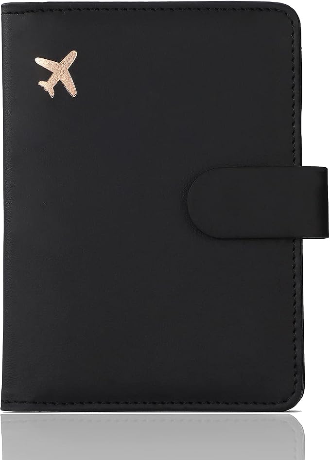 Melsbrinna Premium Leather Passport Holder Covers Case, Waterproof Rfid Blocking Travel Wallet Passport Holder with Pen Holder, Cute Passport Book for Women/Men