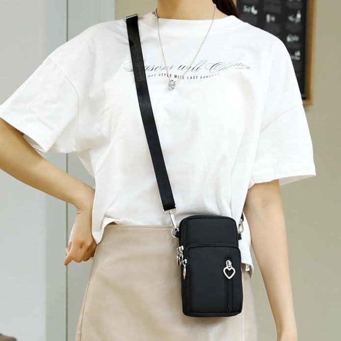 Small Crossbody Bag for Women - Mini Phone Purses with Crossbody Strap and Wallet - Nylon Arm Bag