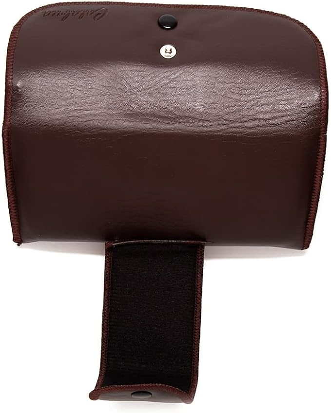 Calabria Double Snap Belt Loop Eyeglass Case PU Leather Black Brown 4Pack Vintage Eye Glasses Pouch SemiHard Sunglass Holder
