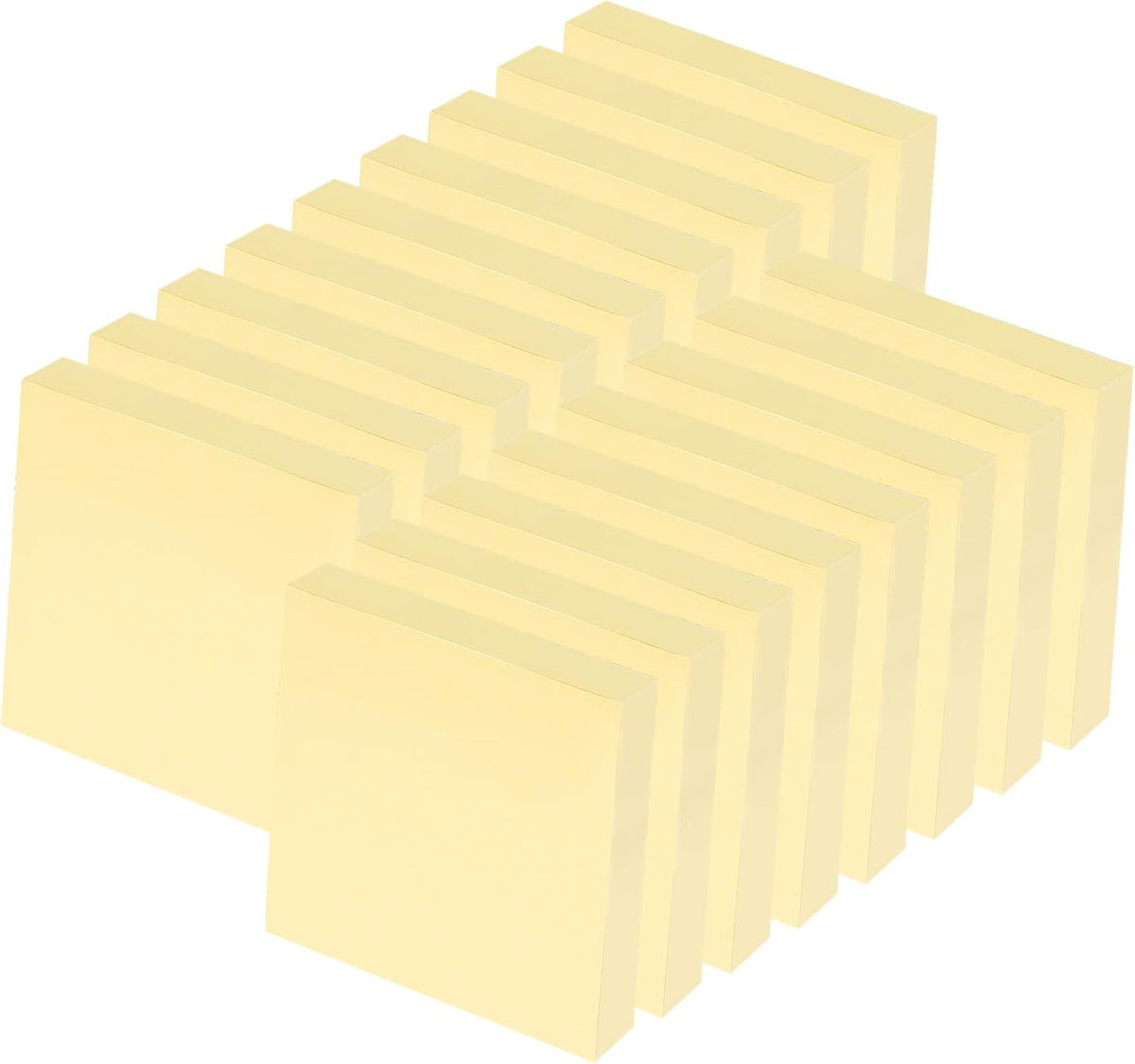 2400 pcs Yellow Sticky Note, 3 x 3 Yellow Note Pads, Strong Adhesive Sticky Notes, Self Sticky Notes for Home School Office Desk Accessories (24 Pads)