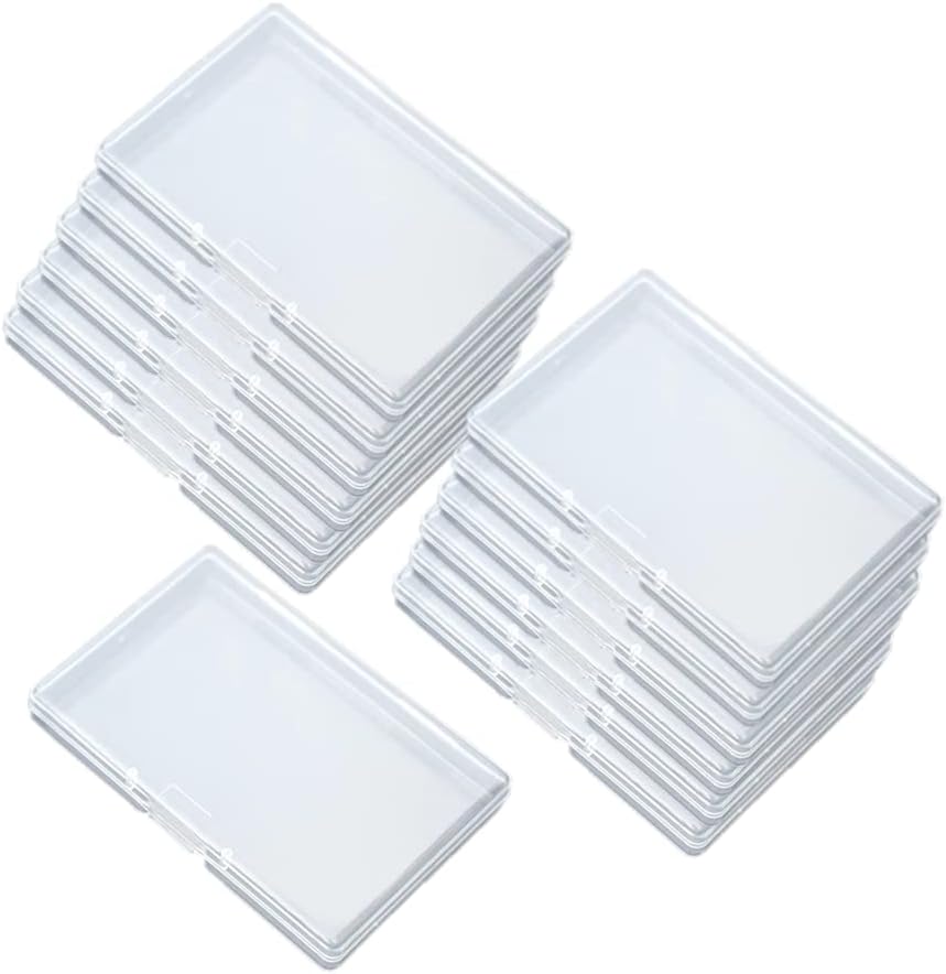 8 Pack Business Card Case,Credit Cards Case,plastic Business Card Holder,plastic Business Card Container with Hinged Lid for Card,Accessories,Crafts,Learning Supplies,Screws,Drills