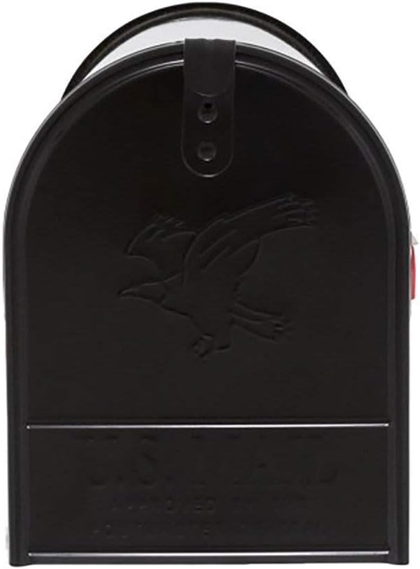 Architectural Mailboxes Elite Classic Galvanized Steel Post Mount Black Mailbox
