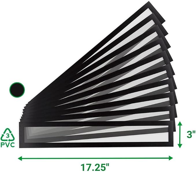 Tarifold Magnetic PRO Title Frames, 17.25 x 3 Inches, Black, 10 Pack | 10 magnetic title frames, 17.25 x 3 inches, black border, anti-glare PVC, quick document changes