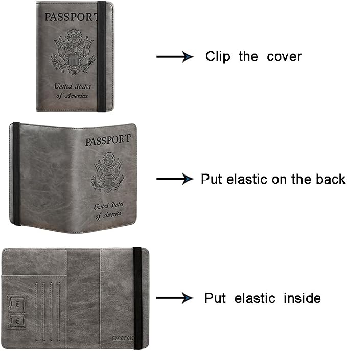 Passport Holder, Travel Essentials, Passport Cover, RFID Travel Wallet | Passport Wallet, Travel Accessories, RFID Blocking, Synthetic Leather Card Case, International Must Haves, For Women Men
