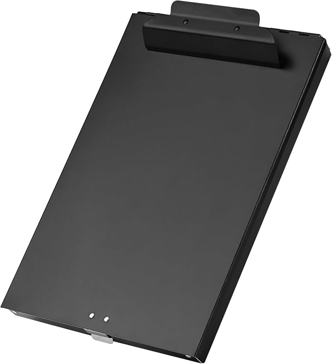 ZCZN Aluminum Clipboard with Storage, 4 Pack Recycled Metal Clipboard Box, Form Holder, Suitable for School, Office, Jobsite or Medical Staff, 9.25 x 13.78 Inches, Black