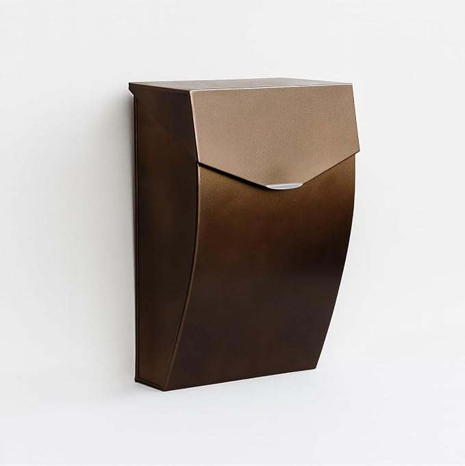 NACH Mailboxes for Outside Wall Mount, 4.8 x 10 x 13 inch Antique Copper Wall Mounted Mailboxes for Outside, Waterproof Mailbox for House - The Bradley Large Mail Box