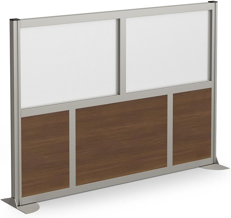 NBF Office Partitions - Cubicle Privacy Panel Wall Divider - Modern Room Separator with Quick Assembly - Indoor Laminate Free Standing Portable Room Divider Panel - 52" H x 73" W (Gray)