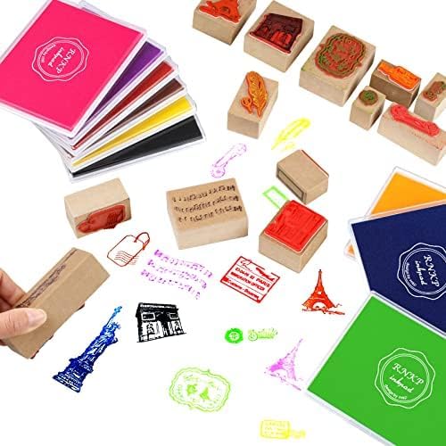 MOYBMG Large Green Permanent Ink Pad for Rubber Stamps, 5x4 Inch, Kids Non-Toxic Safe Ink Pad, Paper Wood Fabric