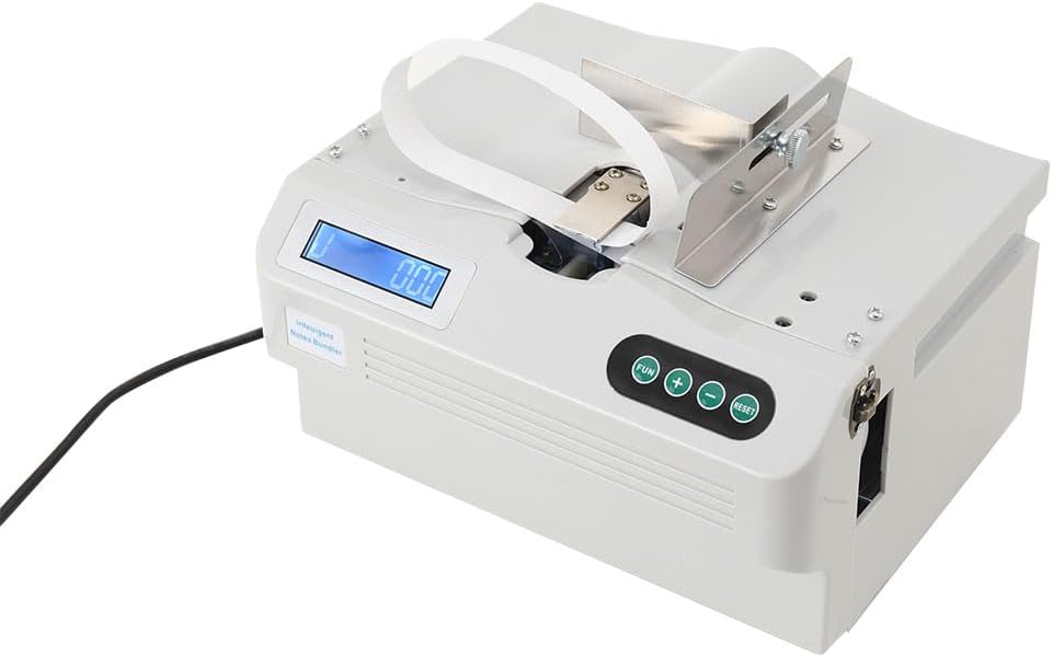 Intelligent Banknote Bundling Machine Currency Strapping Tool Currency Bundle Strapping for Bank Automatic Small Cross Binding Machine Paper Tape Money Strapping Bundling Money Packer 110V