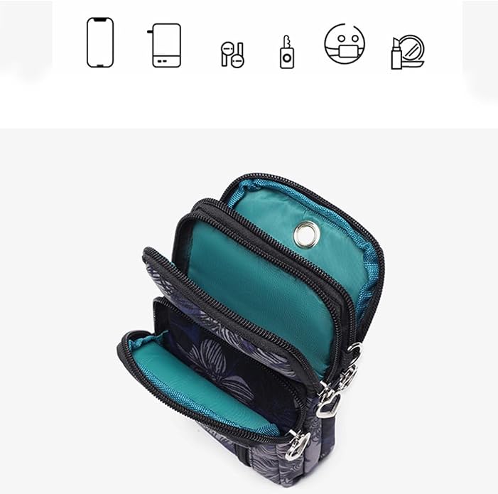 Small Crossbody Bag for Women - Mini Phone Purses with Crossbody Strap and Wallet - Nylon Arm Bag