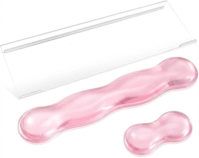 Keyboard Wrist Rest - Gel Wrist Rest for Computer Keyboard and Mouse, Acrylic Clear Keyboard Stand for Desktop, Ergonomic Keyboard Riser with Wrist Rest Support