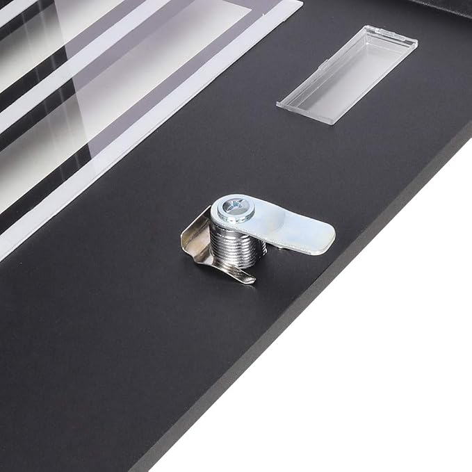 Decaller Galvanized Steel Mailbox with Key Lock, Wall Mount Metal Mail Box Outdoor, 13" x 11.8" x 4.1", 918 Black