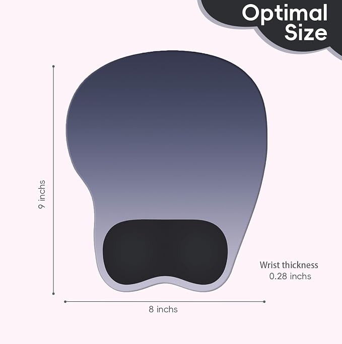 Ergonomic Mouse Pad,Non Slip Mousepad Wrist Rest Support for Office, Computer, Laptop & Mac(A-Black Grey)