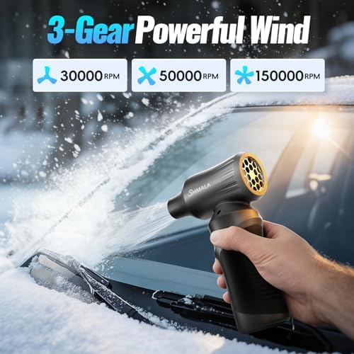 Electric Compressed Air Duster, 300000 RPM Super Powerful Cordless Air Blower, Rechargeable Brushless Motor, 3-Speed Adjustable, Durable Design for Keyboard, PC & Electronics Cleaning