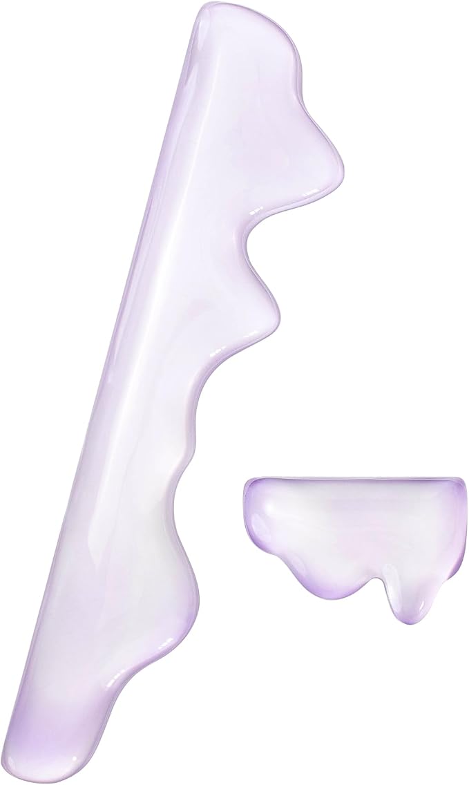 Clear Gel Wrist Rest for Keyboard and Mouse, Wrist Rest Set, Cute Ergonomic Silicone Wrist Rest for Keyboard 60%/68%/75% (Purple)