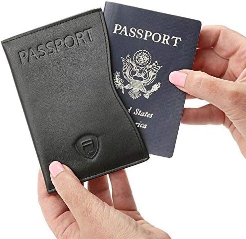 Alban RFID Passport Holder for Women & Men, Genuine Leather Passport Cover | RFID blocking design helps protect personal information while traveling, Slim genuine leather case for travel essentials