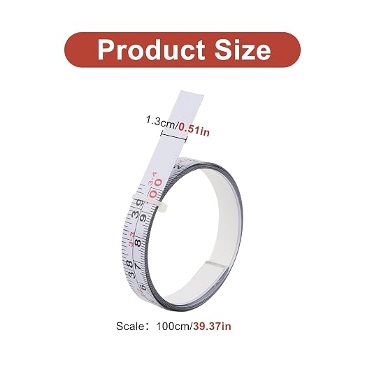 3 Pack Steel Self Adhesive Measuring Tape, Strong Adhesive, Cut to Length, High Visibility White Scale for Workbench, Sewing Machine and Drafting Table(1m)
