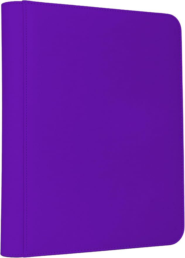 Trading Card Binder 4 Pocket, 240 Pockets Ringless PU Cover Card Collection Binder, Double Sided Card Binder Collector Album, Card Folder for MTG, TCG, Sports Cards, Game Card (Purple, 4Pockets)
