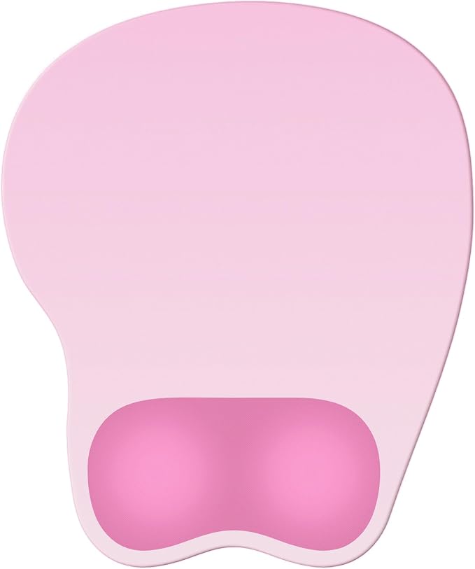 Ergonomic Mouse Pad,Non Slip Mousepad Wrist Rest Support for Office, Computer, Laptop & Mac(A-Warm Pink)