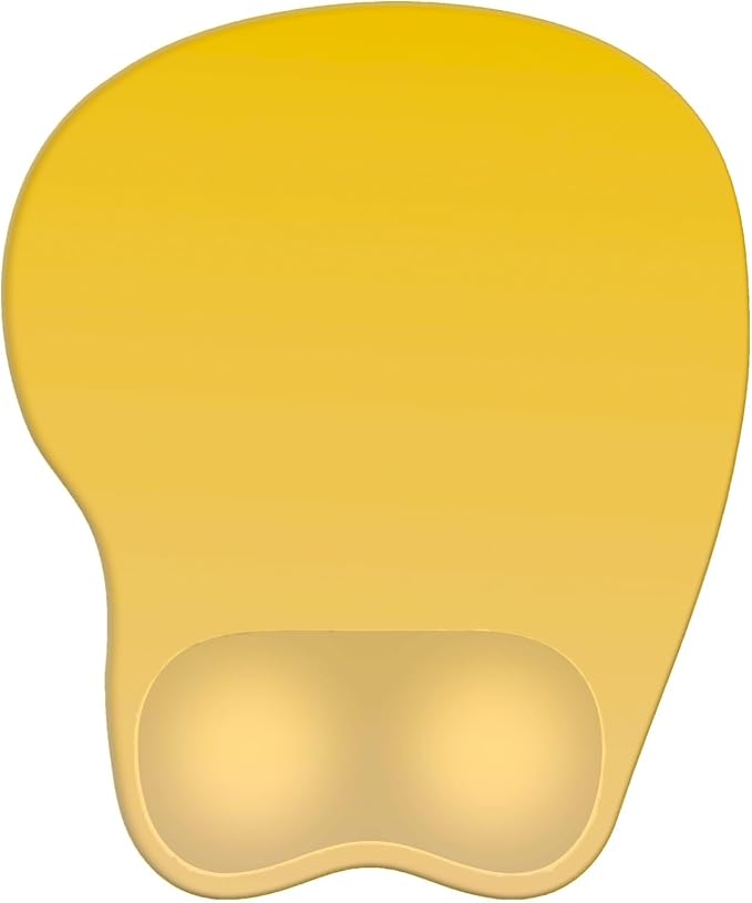 Mouse Pad with Wrist Rest Ergonomic Mouse Pad with Comfortable M-Shape Pain Relief Wrist Support Non-Slip PU Base Mousepad for Laptop, Office & Home (Gradient Yellow)