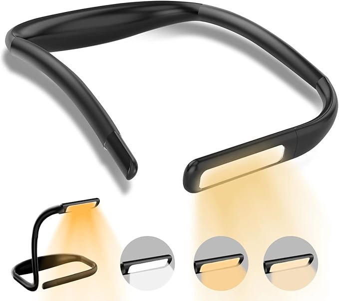 LED Neck Reading Light,Book Lights for Reading in Bed,Adjustable Brightness Desk Lamp,3 Color,with Bendable Arms,Suitable for Repairing,Night Running,Walking,Knitting,Camping (1PCS)