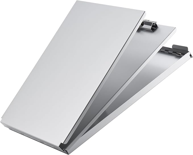 ZCZN Recycled Aluminum Storage Clipboard, Clipboard Box, Form Holder, Suitable for School, Office, Jobsite or Medical Staff, Silver