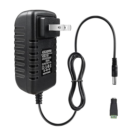12V Power Supply, 12 Volt 3A 36W DC Power Supply, Black LED Power Adapter, AC 110V to 12V Wall Mounted Transformer Plug for LED Strip Lights with 5.5/2.1 DC Female Connector