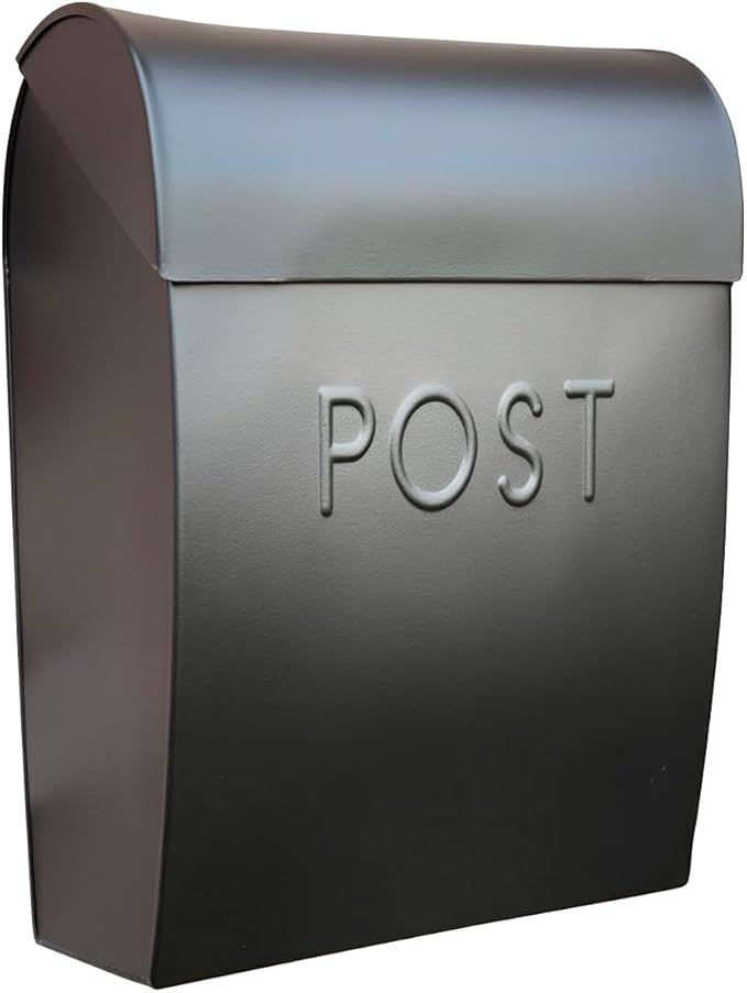 NACH Wall Mount Mailboxes for Outside, 12.75 x 10.75 x 5 inches, Black Mailboxes for Outside Wall Mount, Waterproof - The Sylvia Mailbox