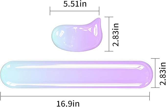 Gel Wrist Rest Set for Computer Keyboard and Mouse, 2-Pack (Purple) | Ergonomic Silicone Wrist Support for Typing Fatigue Relief, Non-Slip Cooling Computer Wrist Rest Pad for Office, Gaming