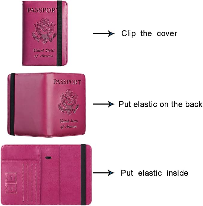 Passport Holder, Travel Essentials, Passport Cover, RFID Travel Wallet | Passport Wallet, Travel Accessories, RFID Blocking, Synthetic Leather Card Case, International Must Haves, For Women Men