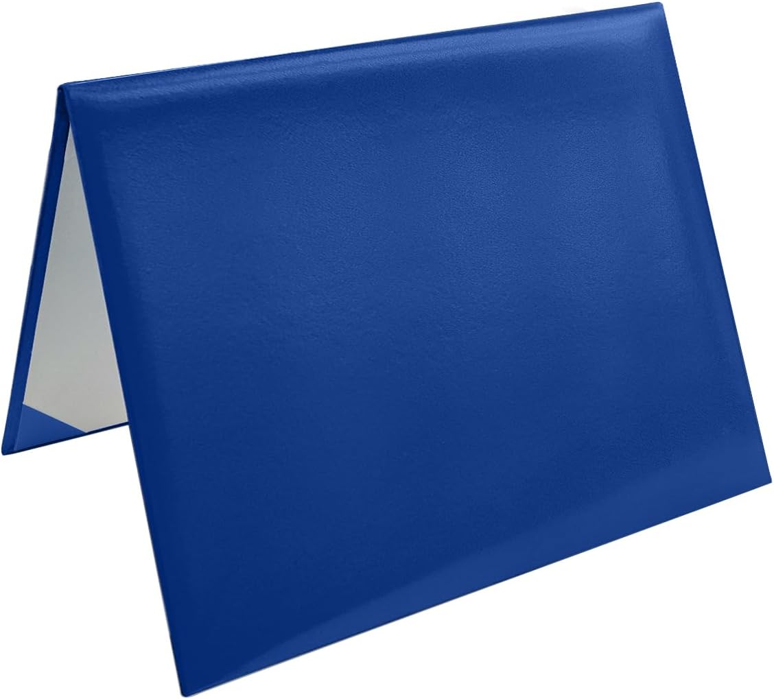 Diploma Cover 8.5x11 Inch, Graduation Certificate Holder - Elegant Faux Leather Folder for Graduation, Wedding Officiant, Award Certificates,Refillable,Royal Blue-1 Pack