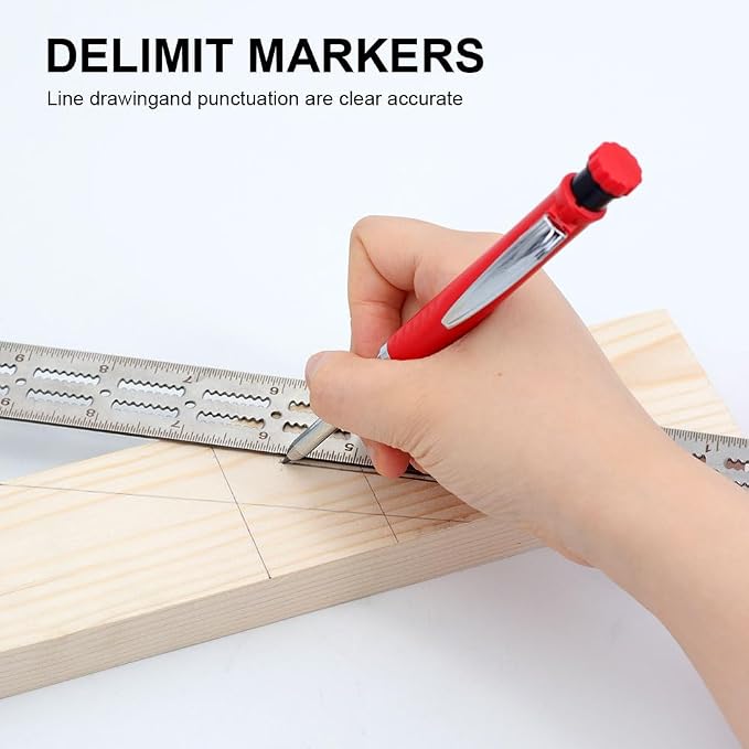 2.8mm Carpenter Pencils Set with 2.8mm Refill Leads, Extended Nose Deep Hole Pencil for Carpentry, Woodworking Marking & Pipeliners