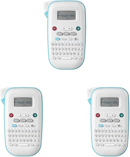 Brother P-Touch PT-N10 Personal Handheld Label Maker, Portable and Prints, P-Touch Btag ~½” (12mm) Wide Color Personalized Label Tapes, (Pack of 3)