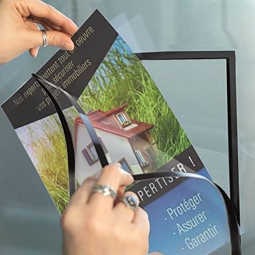 Tarifold Window Grip Display Pockets, Letter Size, Black, 5 Pack | 5 clear window-grip pockets, black border, 3-sided magnetic closure, holds letter-size documents securely