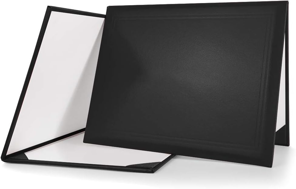 GraduationMall 8.5"x11" Smooth Padded Diploma Cover Certificate Holder Black,1-Pack