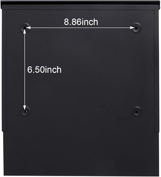 Jssmst Locking Mailbox Wall Mount- Waterproof mailboxes with Secure Key Lock and Newspaper Compartment, Key Lock Drop Box Extra Large Capacity, 12.9 x 4.1 x 14.2 Inch, SM-HPB938 Black New
