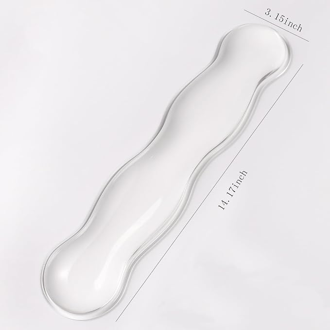 Clear Gel Wrist Rest for Keyboard, Ergonomic Wrist Rest for Computer Keyboard 60%/75%(White-Long)