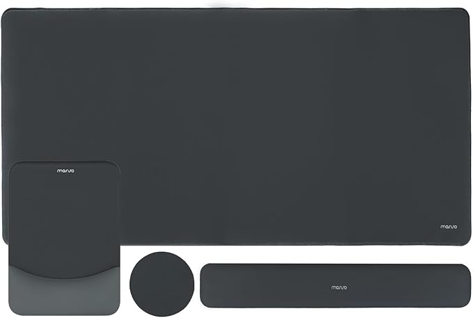 MOSISO Keyboard Mouse Pad Set, Large Gaming Mouse Pad&Keyboard Wrist Rest | Rectangular Mousepad with Wrist Rest&Coaster, Ergonomic Non-Slip&Easy Typing Pad with Curved Silicone Lining, Slate Gray
