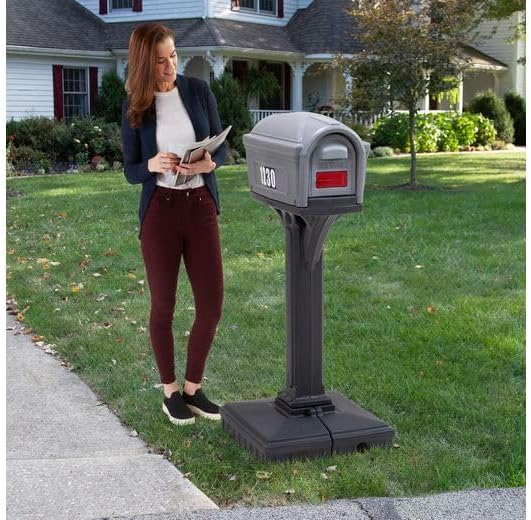 Simplay3 Dig-Free Easy Up Classic Mailbox (Steel Gray/Charcoal)