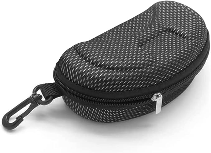 Yamrots 2 Pcs Zipper Hard Sunglasses Cases Portable Travel Eyeglasses Cases with Plastic Hook