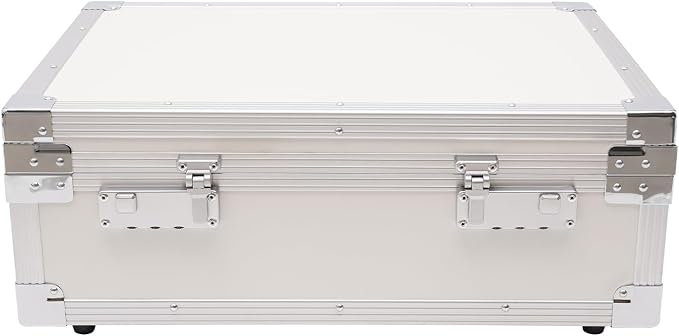 Document Organizer with Lock Fireproof Safe Box with Bilateral Code Lock Chest Safe with Carrying Handle to Secure Money Jewelry Documents (Silver)