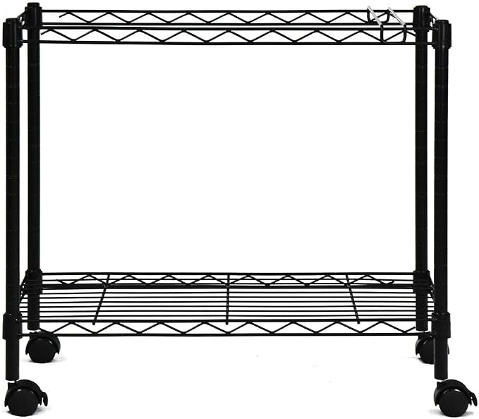 Oceanstar Portable 1-Tier Metal Rolling File Cart, Black,24 in