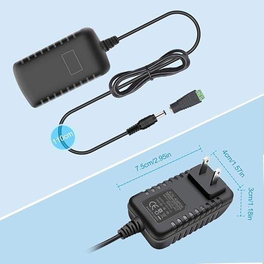 12V Power Supply, 12 Volt 1A 12W DC Power Supply, Black LED Power Adapter, AC 110V to 12V Wall Mounted Transformer Plug for LED Strip Lights with 5.5/2.1 DC Female Connector, 3 Pack