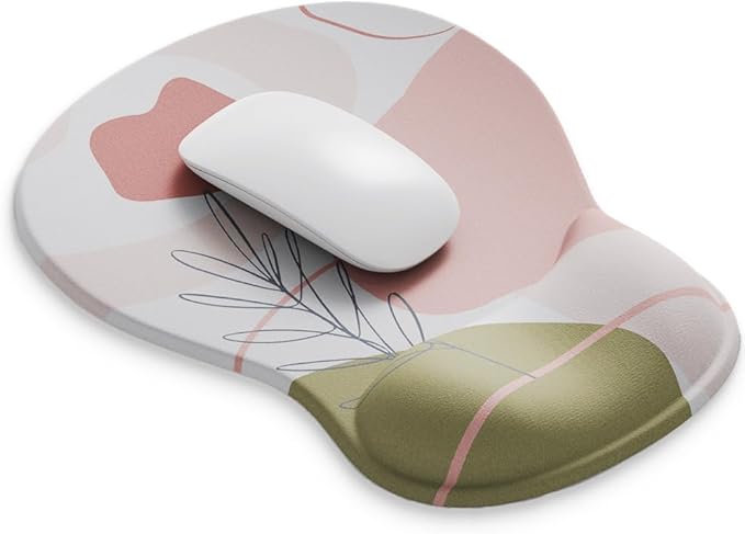 ErgoComfort Gel Wrist Rest Mouse Pad-Ergonomic Office Mousepad with Wrist Support-Non-Slip, Design Desk Accessories Mat for Home&Game Decor (08Abstract Bloom)